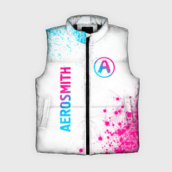 Женский жилет Aerosmith neon gradient style: надпись, символ, цвет: 3D-черный