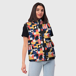 Женский жилет Геометрическая абстракция баухаус, цвет: 3D-светло-серый — фото 2