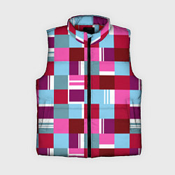 Женский жилет Ретро квадраты вишнёвые