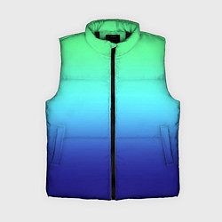 Женский жилет Градиент зелёно-синий, цвет: 3D-черный