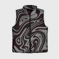 Женский жилет Абстракция тёмно-серый с красным, цвет: 3D-светло-серый