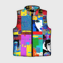 Женский жилет Лоскутное одеяло - поп-арт, цвет: 3D-светло-серый