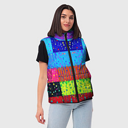 Женский жилет Геометрическая абстракция - капли дождя, цвет: 3D-светло-серый — фото 2