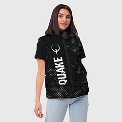 Женский жилет Quake glitch на темном фоне: по-вертикали, цвет: 3D-черный — фото 2