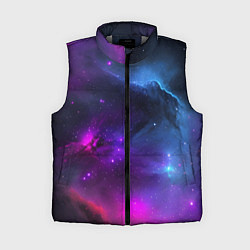 Женский жилет Бескрайний космос фиолетовый, цвет: 3D-светло-серый