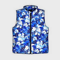 Женский жилет Голубой цветник, цвет: 3D-черный