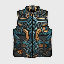 Женский жилет Асимметричный узор в скандинавском стиле, цвет: 3D-черный