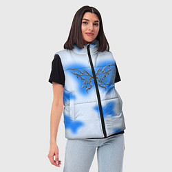 Женский жилет Y2K blue butterfly, цвет: 3D-светло-серый — фото 2