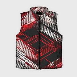 Женский жилет Киберпанк линии белые и красные, цвет: 3D-светло-серый