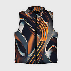 Женский жилет Слияние красок оранжевого и чёрного абстракция, цвет: 3D-черный