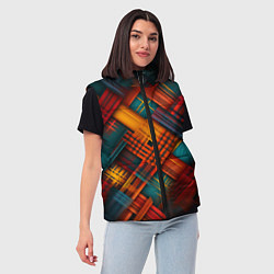 Женский жилет Разноцветная клетка в шотландском стиле, цвет: 3D-черный — фото 2