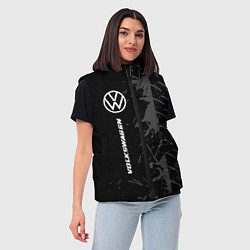 Женский жилет Volkswagen speed на темном фоне со следами шин по-, цвет: 3D-черный — фото 2