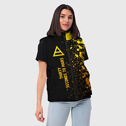 Женский жилет Thirty Seconds to Mars - gold gradient по-вертикал, цвет: 3D-черный — фото 2