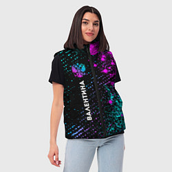 Женский жилет Валентина и неоновый герб России по-вертикали, цвет: 3D-черный — фото 2