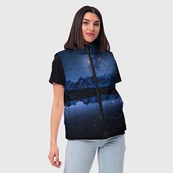 Женский жилет Галактическая зимняя ночь в горах, цвет: 3D-красный — фото 2