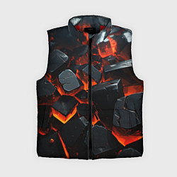 Женский жилет Черные камни с красным свечением, цвет: 3D-красный