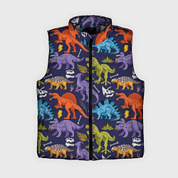 Женский жилет Мультяшные динозавры, цвет: 3D-светло-серый