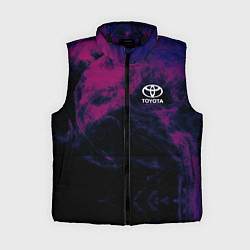 Женский жилет Тойота на фоне сиреневого дыма, цвет: 3D-черный