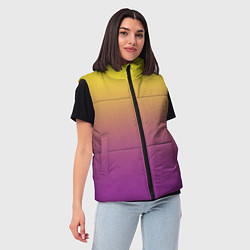 Женский жилет Желто-фиолетовый градиент, цвет: 3D-черный — фото 2