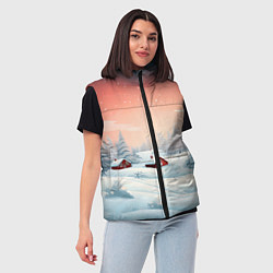 Женский жилет Погружение в зимнюю атмосферу, цвет: 3D-черный — фото 2