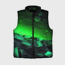 Женский жилет Абстрактное эхо зелени, цвет: 3D-черный