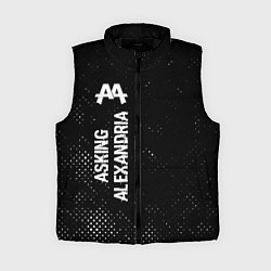 Женский жилет Asking Alexandria glitch на темном фоне по-вертика, цвет: 3D-черный