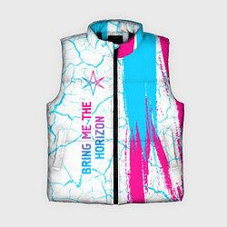 Женский жилет Bring Me the Horizon neon gradient style по-вертик, цвет: 3D-черный