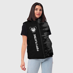 Женский жилет Poppy Playtime glitch на темном фоне по-вертикали, цвет: 3D-черный — фото 2