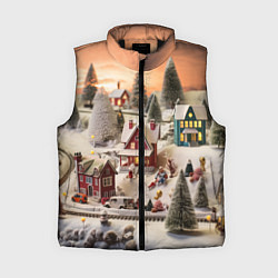 Женский жилет Морозная симфония праздника, цвет: 3D-черный