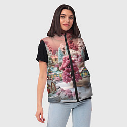 Женский жилет Зимний закат новый год, цвет: 3D-красный — фото 2