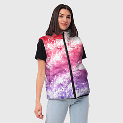 Женский жилет Сине-красная абстракция, цвет: 3D-черный — фото 2