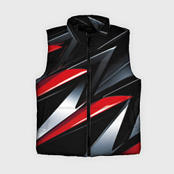 Женский жилет Red black abstract, цвет: 3D-черный
