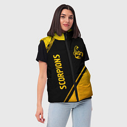 Женский жилет Scorpions - gold gradient вертикально, цвет: 3D-черный — фото 2