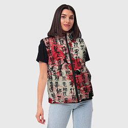 Женский жилет Японский стиль паттерны, цвет: 3D-черный — фото 2
