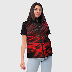 Женский жилет Черно красные текстуры, цвет: 3D-черный — фото 2