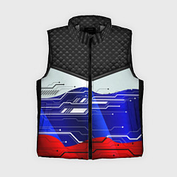 Женский жилет Стёганные ромбы: русский хакер, цвет: 3D-светло-серый