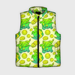 Женский жилет Круглые драконы с монетами, зеленый, цвет: 3D-светло-серый