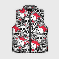 Женский жилет Черепа и звезды, цвет: 3D-светло-серый