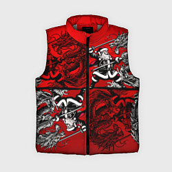 Женский жилет Дед Мороз с копьем и драконом