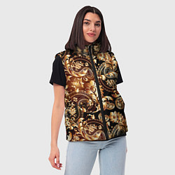 Женский жилет Пейсли золотые узоры, цвет: 3D-черный — фото 2