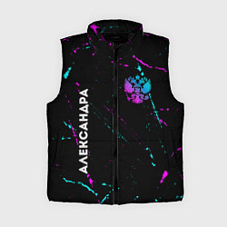 Женский жилет Александра и неоновый герб России вертикально