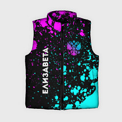 Женский жилет Елизавета и неоновый герб России вертикально