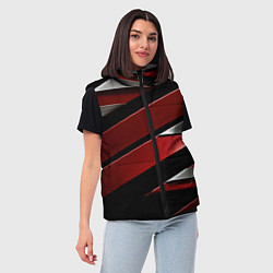 Женский жилет Красная металическая абстракция, цвет: 3D-светло-серый — фото 2