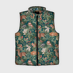 Женский жилет Goblincore - лес зверей, цвет: 3D-светло-серый