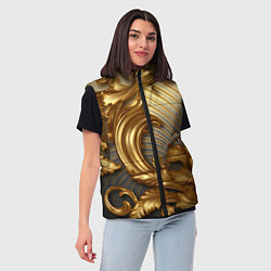 Женский жилет Золотая текстура и абстракции, цвет: 3D-красный — фото 2