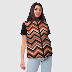 Женский жилет Ломаные полосы коричневый, цвет: 3D-светло-серый — фото 2