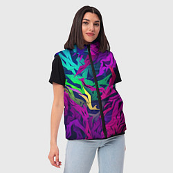 Женский жилет Кривые яркие геометрические фигуры, цвет: 3D-светло-серый — фото 2
