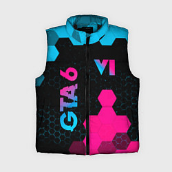 Женский жилет GTA 6 - neon gradient вертикально, цвет: 3D-черный