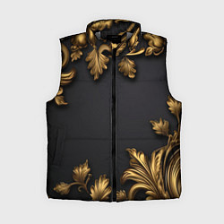 Женский жилет Золотые объемные листья, цвет: 3D-светло-серый