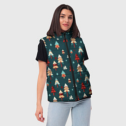 Женский жилет Треугольные ёлки, цвет: 3D-красный — фото 2